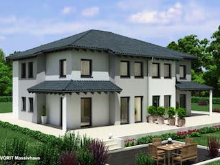 Massivhaus Finesse 120 von FAVORIT Massivhaus (alt) Schlüsselfertig ab 319970€, Stadtvilla Außenansicht 1