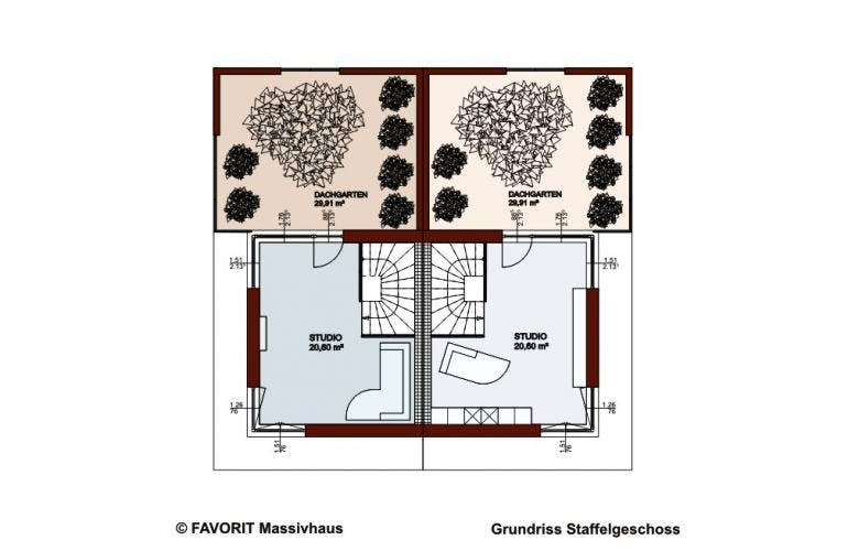 Massivhaus Finesse 166 von FAVORIT Massivhaus Schlüsselfertig ab 271320€, Grundriss 1