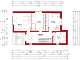 Massivhaus Flachdach Version 1 von Grundsteinhaus, Stadtvilla Grundriss 3