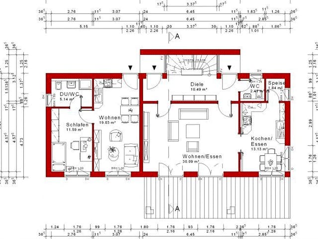 Massivhaus Flachdach Version 21 von Grundsteinhaus Schlüsselfertig ab 234500€, Stadtvilla Grundriss 2