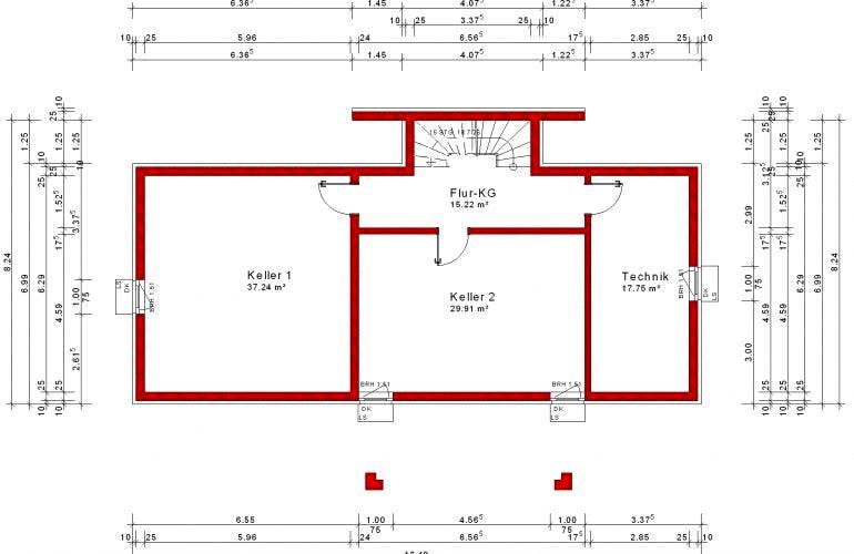 Massivhaus Flachdach Version 21 von Grundsteinhaus Schlüsselfertig ab 234500€, Stadtvilla Grundriss 2