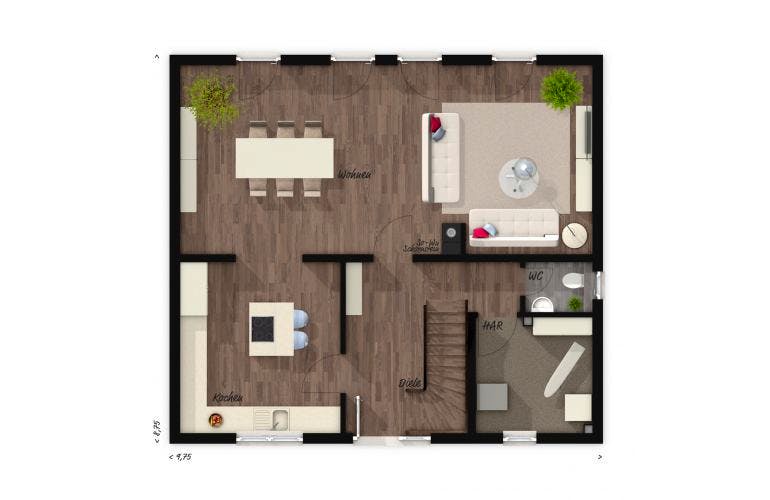 Massivhaus Flair 125 Süd von Town & Country Haus Deutschland Schlüsselfertig ab 180200€, Grundriss 1