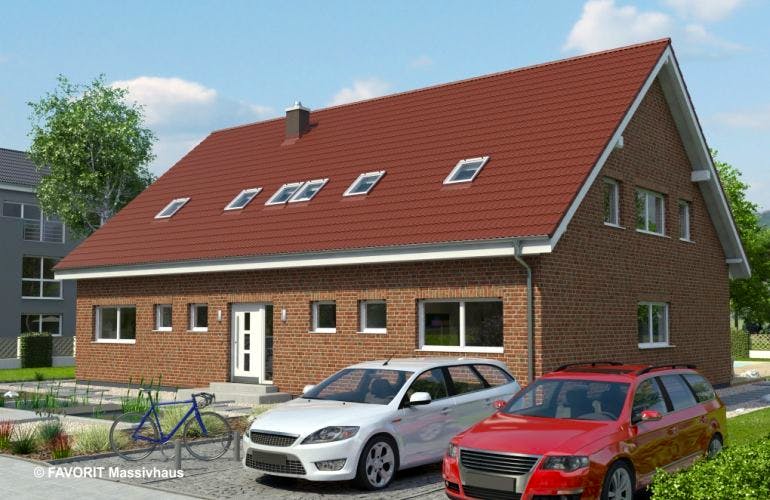Massivhaus Format 4-333 von FAVORIT Massivhaus Schlüsselfertig ab 702250€, Außenansicht 1