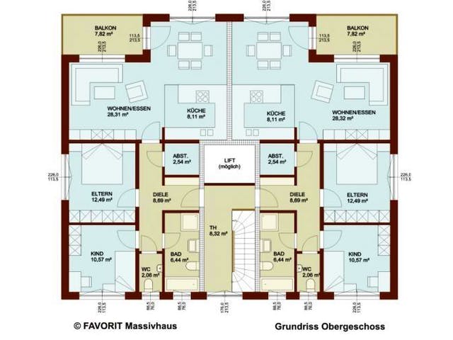 Massivhaus Format 5-484 von FAVORIT Massivhaus Schlüsselfertig ab 902460€,  Grundriss 3