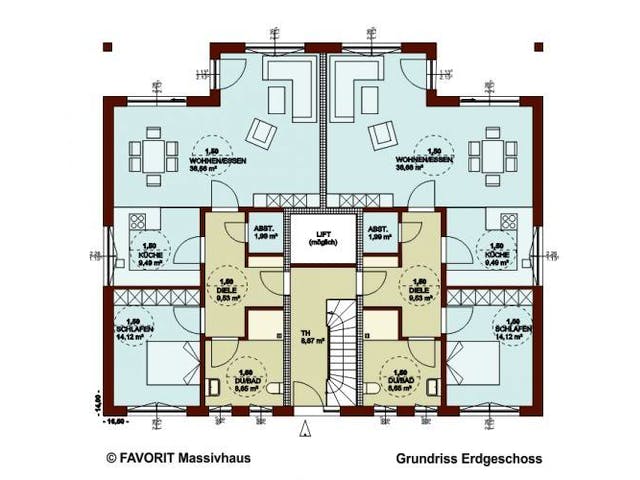 Massivhaus Format 5-484 (inactive) von FAVORIT Massivhaus Schlüsselfertig ab 902460€,  Grundriss 2