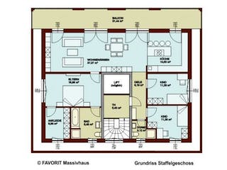 Massivhaus Format 5-484 von FAVORIT Massivhaus (alt) Schlüsselfertig ab 902460€,  Grundriss 3