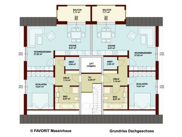 Massivhaus Format 6-484 (inactive) von FAVORIT Massivhaus Schlüsselfertig ab 897080€,  Grundriss 3