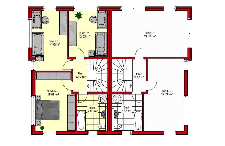 Massivhaus Frankfurt 153 von PRO-IM Neo, Grundriss 1