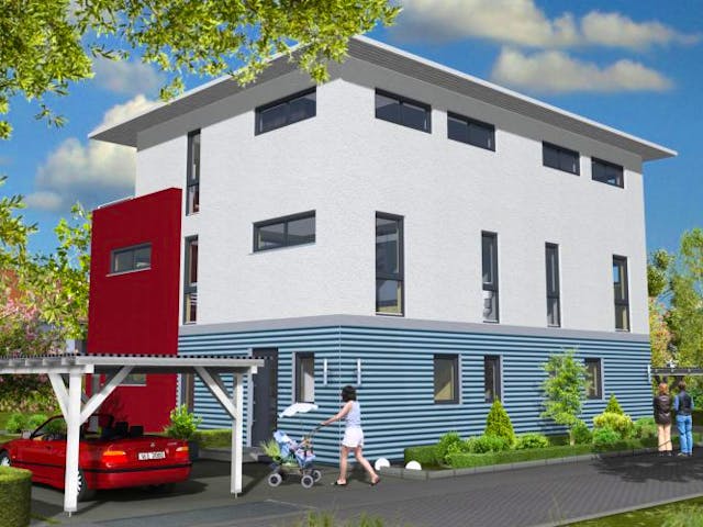 Massivhaus Frankfurt 156 von PRO-IM Neo, Außenansicht 1 Massivhaus Frankfurt 156 von PRO-IM Neo, Außenansicht 1