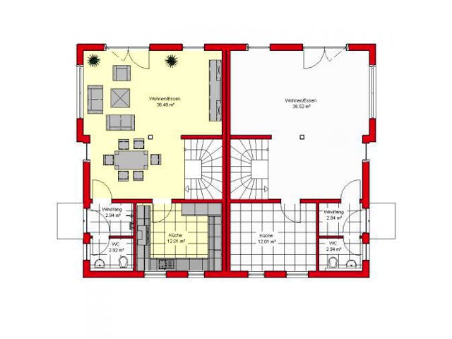 Massivhaus Frankfurt 156 von PRO-IM Neo, Grundriss 1 Massivhaus Frankfurt 156 von PRO-IM Neo, Grundriss 1