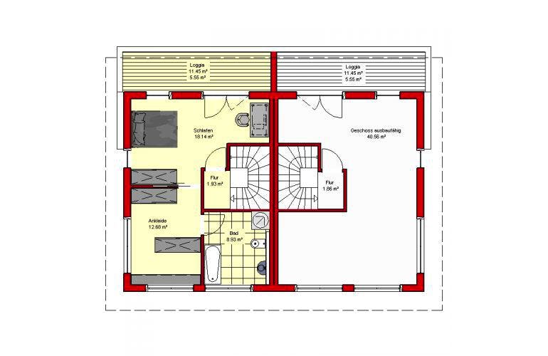 Massivhaus Frankfurt 156 von PRO-IM Neo, Grundriss 1