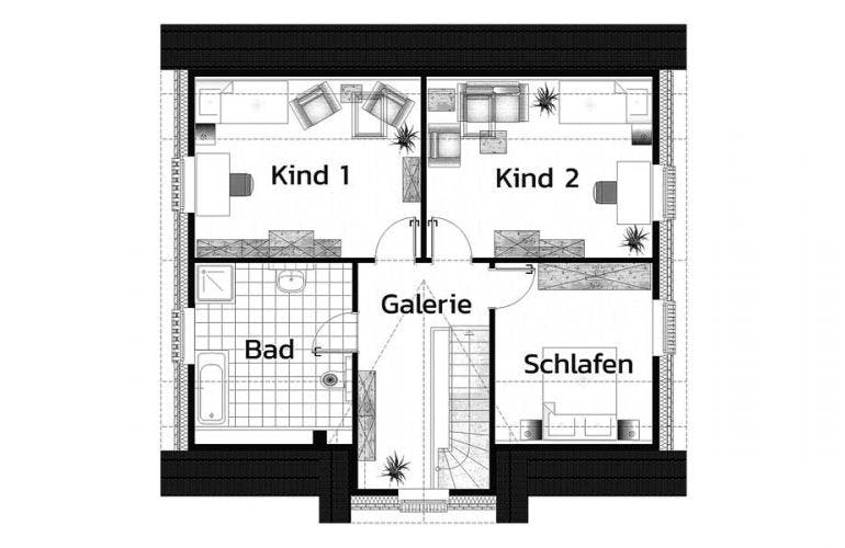 Massivhaus FRIESE von Kagebau, Grundriss 1