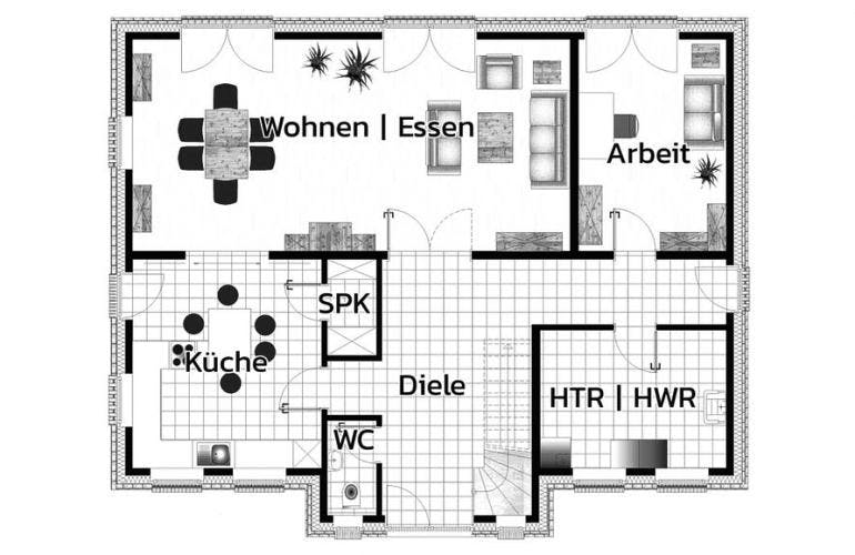 Massivhaus GROSSER KAPITÄN von Kagebau, Grundriss 1