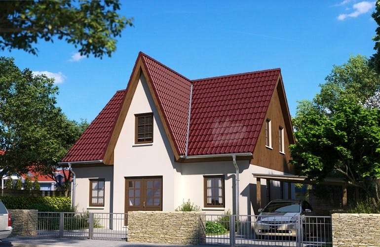 Massivhaus Haus Birke 128 von Baufuchs-Massivhaus Schlüsselfertig ab 224400€, Außenansicht 2