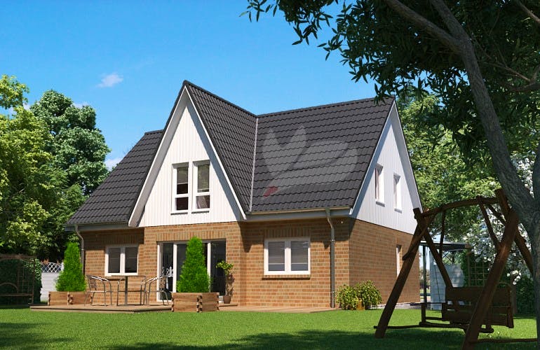 Massivhaus Haus Birke 170 von Baufuchs-Massivhaus Schlüsselfertig ab 297700€, Außenansicht 2