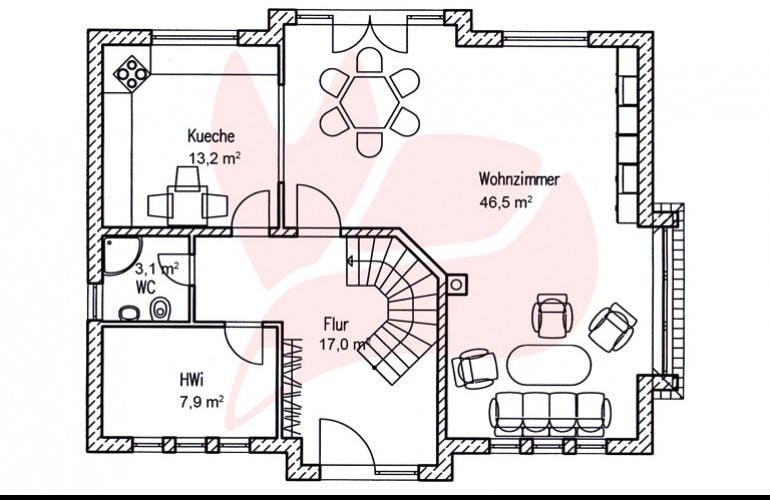 Massivhaus Haus Birke 170 von Baufuchs-Massivhaus Schlüsselfertig ab 297700€, Grundriss 1