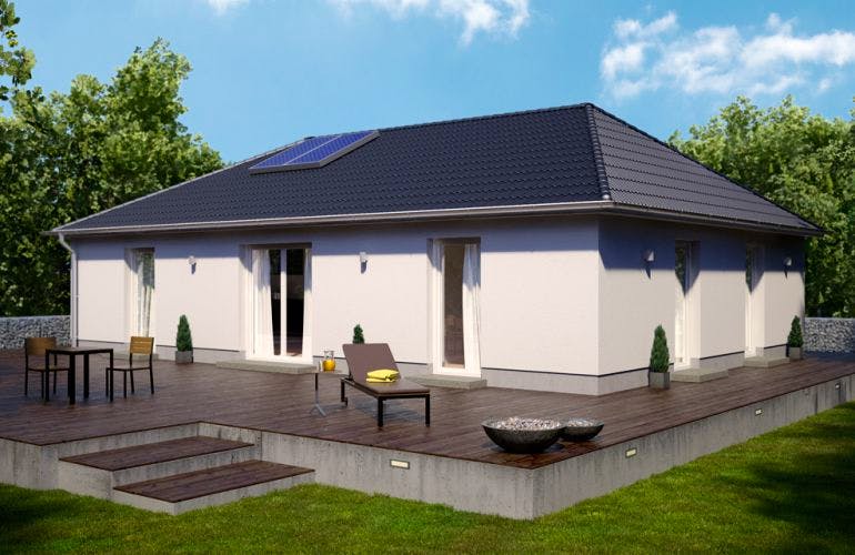 Massivhaus Ideal 1000.2 von KONZEPTHAUS, Bungalow Außenansicht 1
