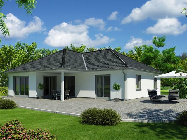 Massivhaus Ideal 1003 S von KONZEPTHAUS, Bungalow Außenansicht 1
