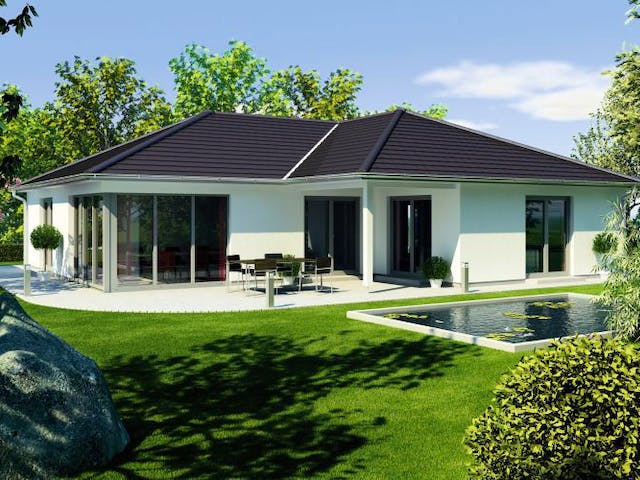 Massivhaus Ideal 1165 W von KONZEPTHAUS, Bungalow Außenansicht 1