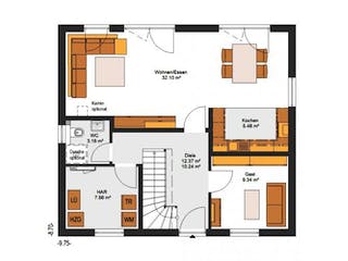 Massivhaus IL-1-139 von Elbe-Haus,  Grundriss 1