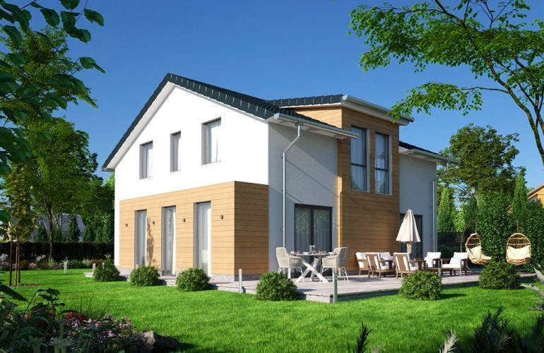 Massivhaus IL-1-166 von Elbe-Haus, Außenansicht 2