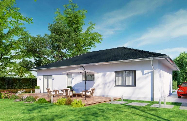 Massivhaus IL-3-102 von Elbe-Haus® Ost, Bungalow Außenansicht 1