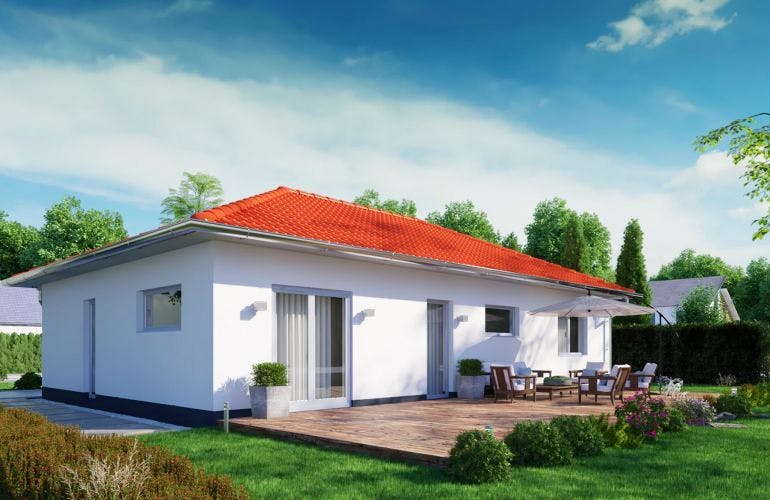 Massivhaus IL-3-102 von Elbe-Haus® Ost, Bungalow Außenansicht 2