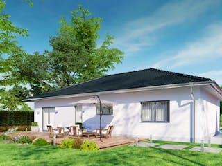 Massivhaus IL-3-102 von Elbe-Haus, Bungalow Außenansicht 4