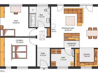 Massivhaus IL-3-102 von Elbe-Haus, Bungalow Grundriss 1