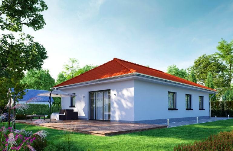 Massivhaus IL-3-104 von Elbe-Haus, Bungalow Außenansicht 2