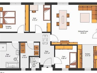 Massivhaus IL-3-104 von Elbe-Haus, Bungalow Grundriss 1