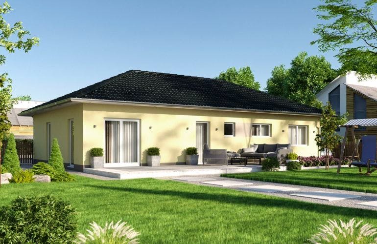 Massivhaus IL-3-112 von Elbe-Haus® Ost, Bungalow Außenansicht 2