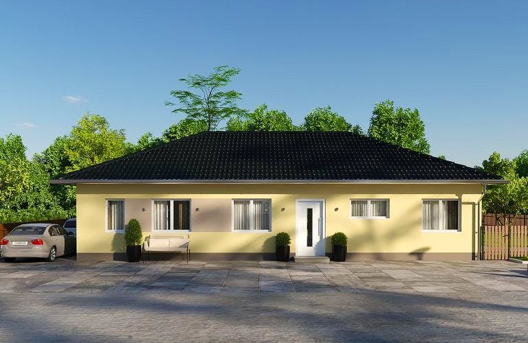 Massivhaus IL-3-112 von Elbe-Haus® Ost, Bungalow Außenansicht 1