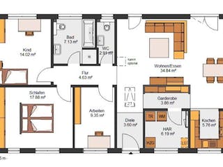 Massivhaus IL-3-112 von Elbe-Haus® Ost, Bungalow Grundriss 1