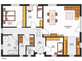 Massivhaus IL-3-112 von Elbe-Haus, Bungalow Grundriss 1