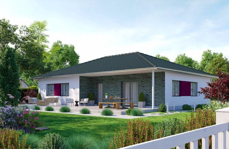 Massivhaus IL-3-122 von Elbe-Haus® Ost, Bungalow Außenansicht 1