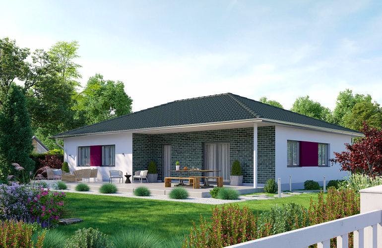 Massivhaus IL-3-122 von Elbe-Haus, Bungalow Außenansicht 1