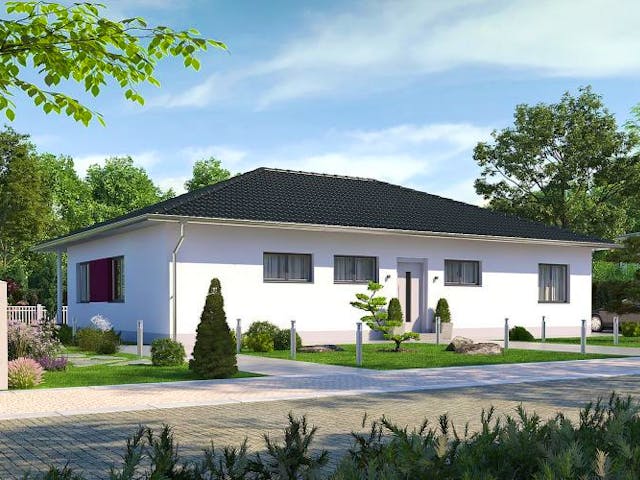 Massivhaus IL-3-122 von Elbe-Haus®, Bungalow Außenansicht 1