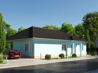 Massivhaus IL-3-132 von Elbe-Haus® Ost, Bungalow Außenansicht 4