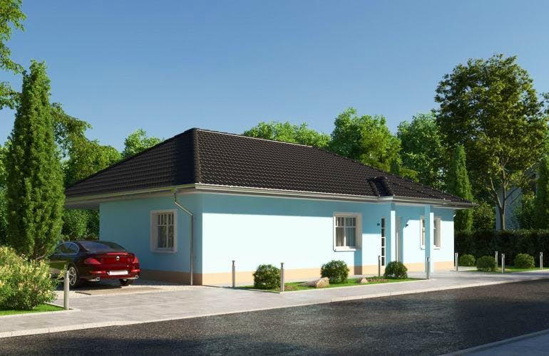 Massivhaus IL-3-132 von Elbe-Haus® Ost, Bungalow Außenansicht 1