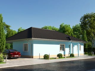 Massivhaus IL-3-132 von Elbe-Haus, Bungalow Außenansicht 4