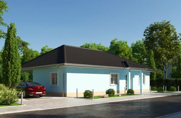 Massivhaus IL-3-132 von Elbe-Haus, Bungalow Außenansicht 1