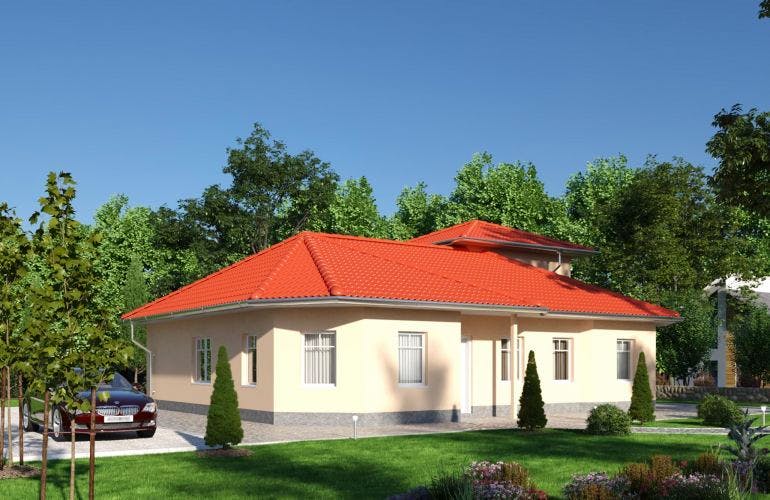 Massivhaus IL-3-164 von Elbe-Haus® Ost, Bungalow Außenansicht 2