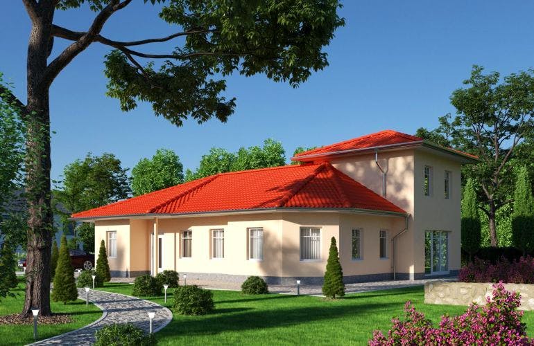 Massivhaus IL-3-164 von Elbe-Haus, Bungalow Außenansicht 1