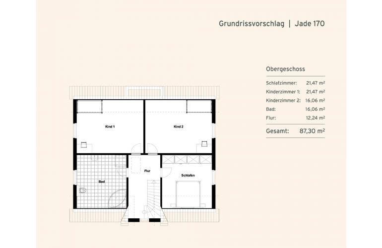 Massivhaus Jade 170 von Rostow Massivhaus, Grundriss 1