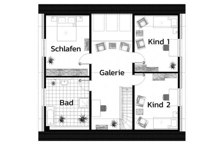 Massivhaus KIBITZHÖHE von Kagebau, Grundriss 1