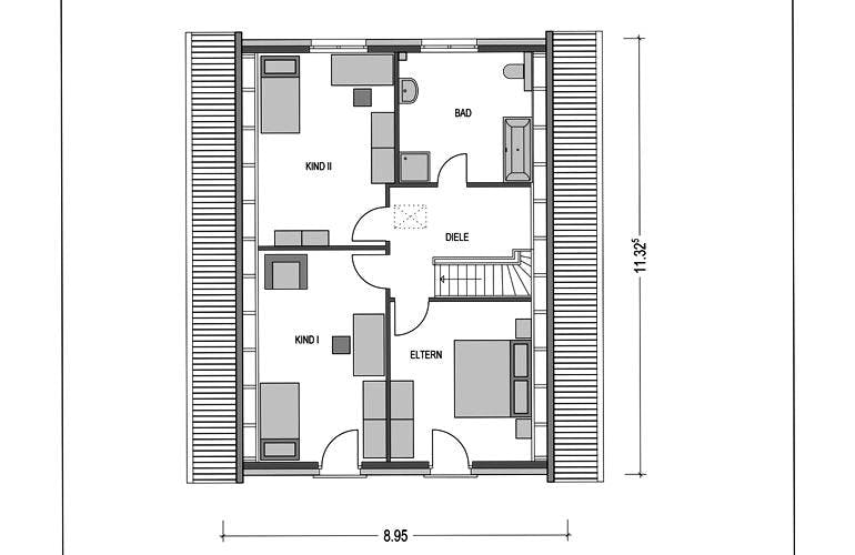 Massivhaus Klassik 1000.2 von KONZEPTHAUS, Grundriss 2