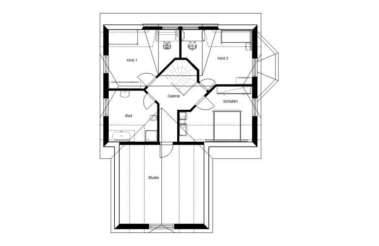 Massivhaus LANDHAUS 160 mit Anbau von domoplan massivhaus, Grundriss 2