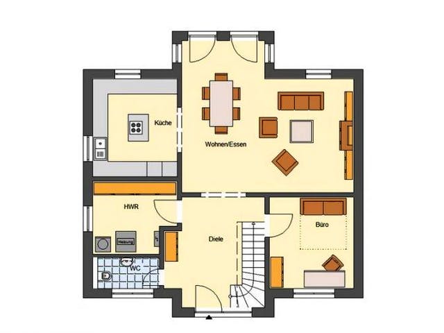 Massivhaus Landhaus Altmark von EWA Hausbau Schlüsselfertig ab 324990€,  Grundriss 2