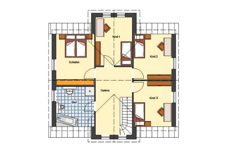 Massivhaus Landhaus Altmark von EWA Hausbau Schlüsselfertig ab 275990€,  Grundriss 1